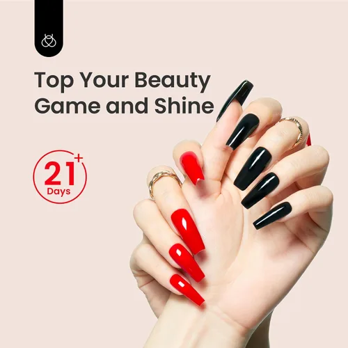 Miniatura 6 de Juego de base de gel y capa superior de esmalte de uñas de gel Beetles, 2 piezas de 15 ml, base transparente y capa superior sin toallitas, secado