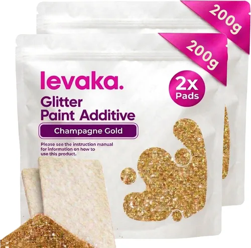 Miniatura 16 de LEVAKA - Aditivo de pintura con purpurina para paredes, purpurina holográfica plateada para pintar paredes, añade a la pintura interior o exterior