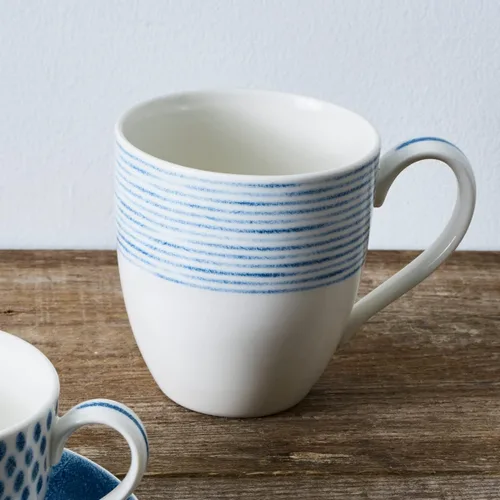 Miniatura 2 de Noritake Juego de 4 tazas de hamaca azul, 15 onzas.