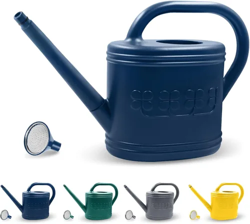 Miniatura 12 de Regadera de 2 galones, regadera al aire libre para plantas, regadera de jardín con boquilla larga extraíble y cabezal de rociador de acero Azul