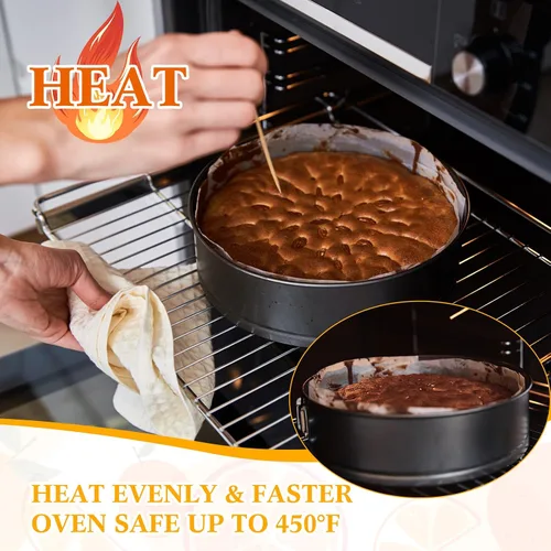Miniatura 5 de Sunnyray Juego de 16 moldes para tartas de queso pequeñas de 4.7 pulgadas con parte inferior extraíble, moldes redondos antiadherentes a prueba