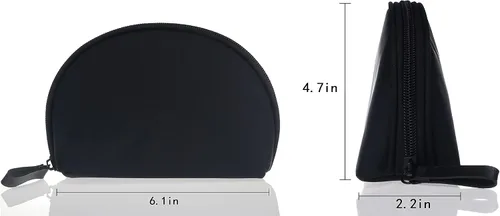 Miniatura 6 de Bolsa Pequeña de Maquillaje para Bolso Bolsa de Cosméticos Portátil Impermeable para Viaje Bolso de Maquillaje para Mujeres, Negro