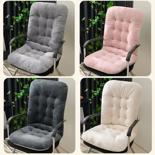Miniatura 7 de Cojín para silla de oficina, cojín de asiento de felpa con respaldo de apoyo, cojines de escritorio para silla de jugador, silla mecedora reclinable