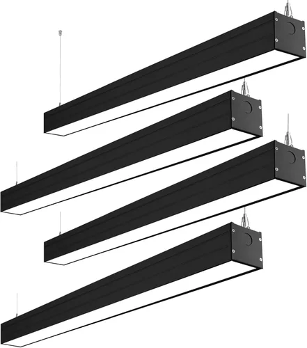 hykolity Luz LED de canal lineal suspendida arquitectónica de 4 pies enlazable, 23/32/40W 3000K/4000K/5000K CCT seleccionable, accesorio de