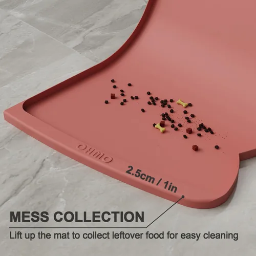 Miniatura 65 de OHMO - Tapete de silicona para alimentos para gatos, tapete de alimentación de mascotas para el piso, antideslizante e impermeable, bandeja de agua