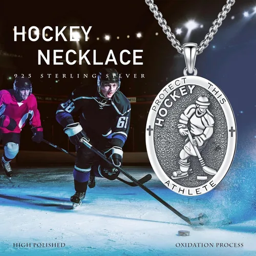 Miniatura 22 de Collar con colgante de plata de ley 925 con medalla de San Patrón, joyería religiosa para hombres y mujeres, con cadena de acero inoxidable 316L