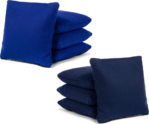Tailgating Pros Cornhole Bags - Cojines cuadrados con 8 tamaños regulables, 25 colores disponibles Azul real / Azul marino