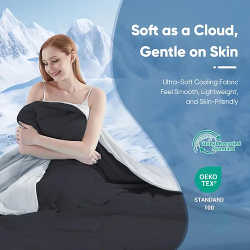 Miniatura 7 de Elegear - Edredón de enfriamiento individual Absorbs Body Heat para mantenerse fresco, cobija de enfriamiento para personas que duermen con calor