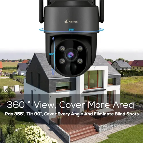 Miniatura 3 de Sistema de cámaras de seguridad solar Kittyhok negro inalámbrico para exteriores, WiFi 5G/2.4G, 4 piezas de cámara de seguridad solar para el hogar