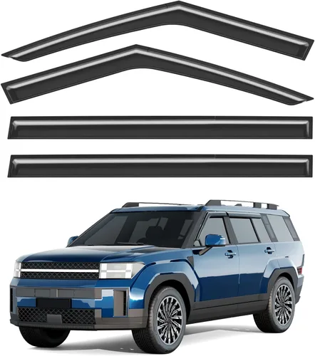 Miniatura 29 de Protectores de lluvia extra gruesos para ventana Chevrolet (Chevy) Silverado GMC Sierra 1500 2500HD 3500HD 3500HD Crew Cab 2019-2026, deflectores