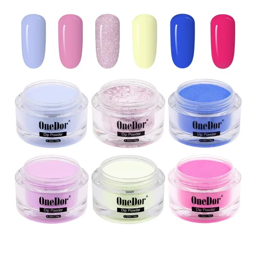 Miniatura 12 de OneDor - Polvo para uñas, polvo para inmersión de uñas, sistema de pigmentos de color acrílico, 1 onza