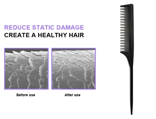 Miniatura 4 de 3 Peine para peinar, peine de cola para el cepillin para cabello fino y normal, peine de pelo para mujeres y hombres, 22.23 cm