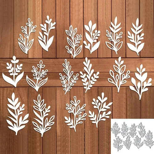 8 piezas de hojas troqueladas de corte de metal, plantillas de manualidades de bricolaje, 8 unidades, hojas para álbumes de recortes, plantillas de