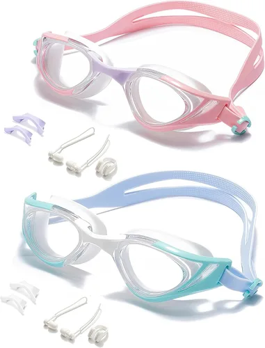 Miniatura 16 de Gafas de natación, visión súper clara, gafas de natación para adultos, adecuadas para todo tipo de programas de natación Negro Blanco