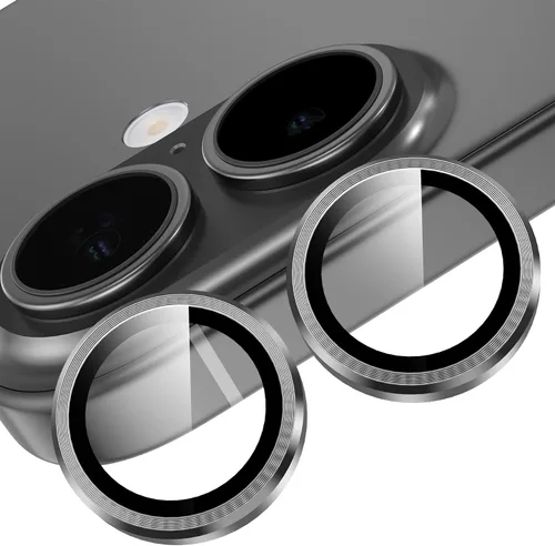 Miniatura 15 de YWXTW Protector de lente de cámara para iPhone 15/15 Plus/16e/ 17e, anillo de metal antiarañazos individual protector de pantalla de vidrio templado