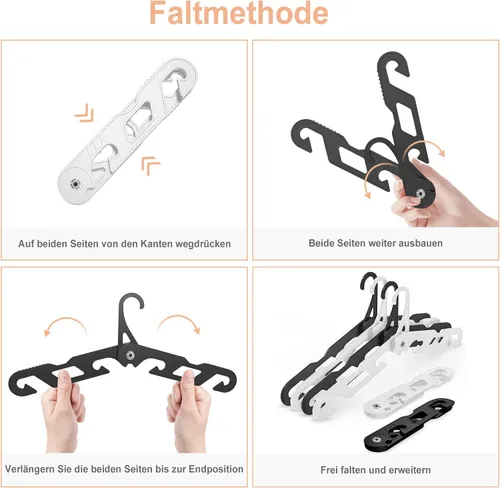 Miniatura 3 de Perchas de viaje de alta calidad, perchas plegables portátiles, súper rodamiento plegable, estante de secado de ropa plegable para viajes, uso en 3