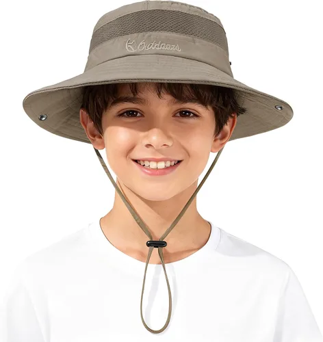 Miniatura 8 de Zando Sombrero de sol para niños al aire libre, UPF 50+, impermeable, sombrero de pescador para niños y niñas, ala ancha, resistente al viento