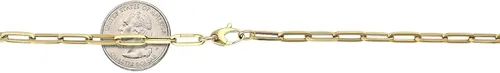 Miniatura 4 de WJD Exclusives Collar de cadena alargada con clip de oro amarillo de 14 quilates, 0.157 in, 16 "-30