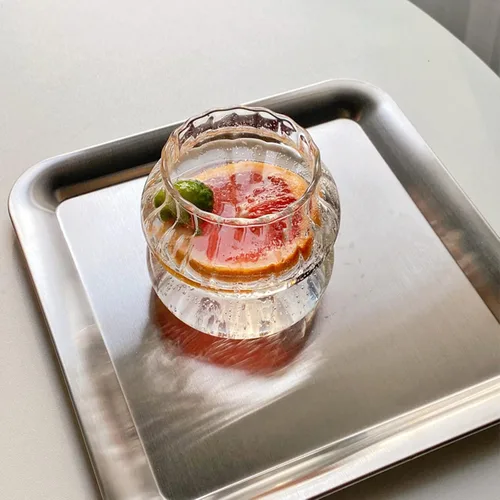 Miniatura 5 de Charque 2 vasos acanalados para beber vasos vintage para whisky, cóctel, jugo, cerveza, vino, té, licuado de soda, tazas de café helado