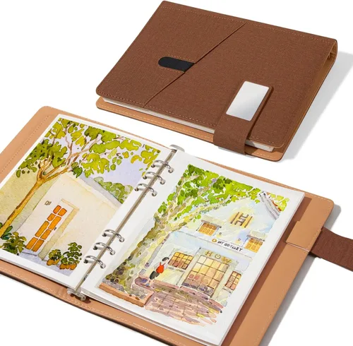 Libro de bocetos de acuarela Lightwish, papel de acuarela 100% algodón sin ácidos, 300 gsm/140 lb papel de acuarela prensado en frío para artistas,