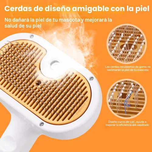 Miniatura 6 de Cepillo de vapor para mascotas para perros y gatos – Peine de depilación en aerosol 3 en 1 para quitar pelo y aseo, suaviza la piel y reduce