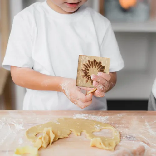Miniatura 7 de Molde de Galletas de Madera Herramienta de Decoración de Galletas de Madera Moldes de Galletas 3D Molde de Hornear Gracioso Arte de Relieve Navidad