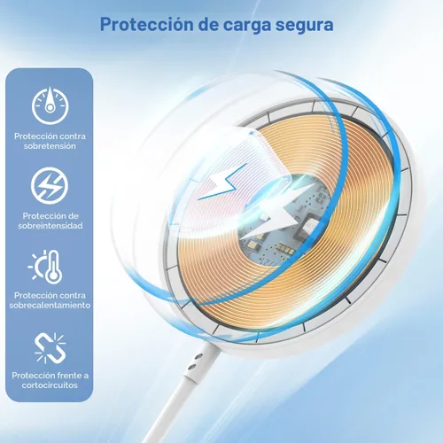 Miniatura 4 de [Certificado MFi de Apple] Cargador magnético inalámbrico para iPhone, cargador Magsafe, almohadilla de carga rápida de teléfono de 6 pies y 15 W