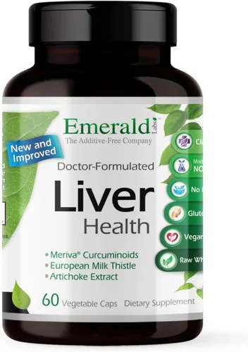 EMERALD LABS Salud hepática - Suplemento de apoyo hepático con extracto europeo de cardo mariano - Apoya el sistema inmunológico saludable, niveles