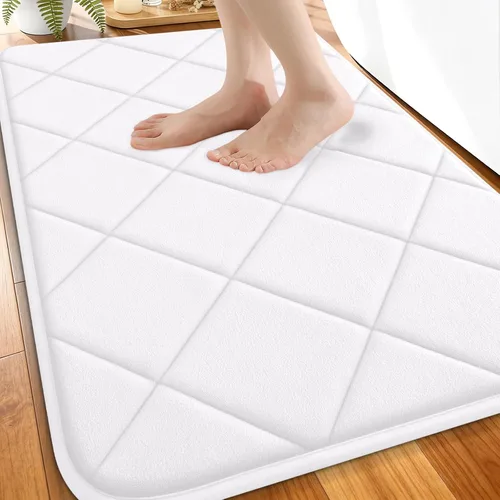 Miniatura 107 de OLANLY Tapete de baño de espuma viscoelástica de 24 x 16 pulgadas, ultra suave y absorbente, lavable a máquina, cómodo tapete de baño para suelo