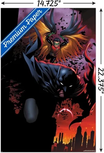 Miniatura 3 de DC Comics Batman - Póster de pared de ataque de Batman y Robin, 22.4 pulgadas de largo x 14.7 pulgadas de ancho, versión premium sin marco