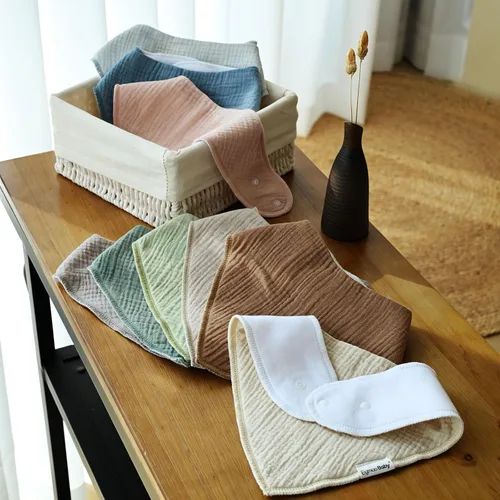 Miniatura 6 de egmao baby Baberos de muselina para babear y dentición, paquete de 10 baberos para niños y niñas, 100% algodón suave para bebés, recién nacidos