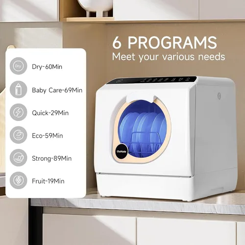 Miniatura 2 de Lavavajillas. Lavavajillas de encimera con tanque portátil con dos métodos de suministro de agua, adecuado para apartamentos y casas rodantes.