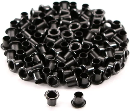Miniatura 16 de [Paquete de 100] HolsterSmith Ojales recubiertos negros – (#6-9 de longitud) – (3/16 pulgadas de diámetro) – (fabricados en Estados Unidos) – Negro