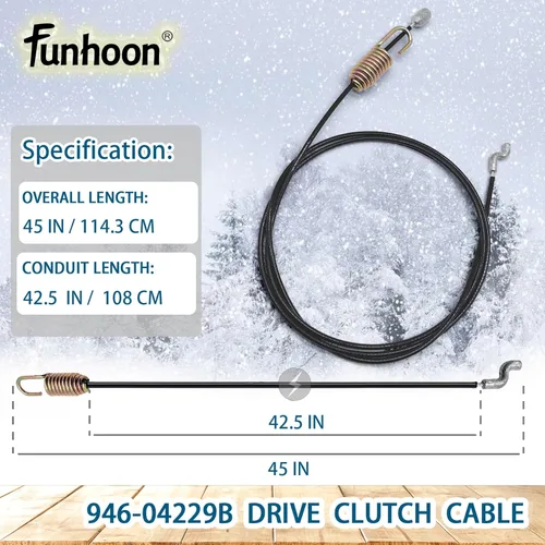 Miniatura 2 de Funhoon 946-04229B Cable de embrague de accionamiento para MTD Craftsman Cub Cadet Yard Machines Yard Man La mayoría de los sopladores de nieve de 2