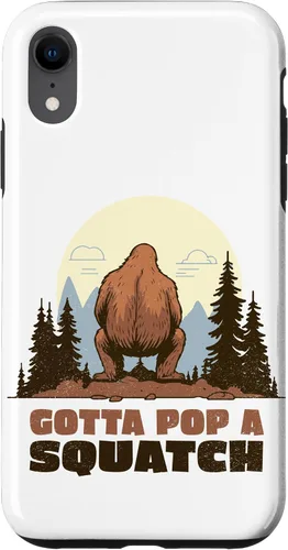 Miniatura 25 de Funda divertida para iPhone 16, diseño de Bigfoot Gotta Pop A Squatch Squat Poop Joke