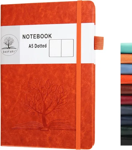 Miniatura 27 de Daofary Cuaderno A5 con rayas de cuero, 160 páginas, diario de 100gsm de papel grueso, tapa dura, con bolsillo, para trabajo, hombres y mujeres, 8.4