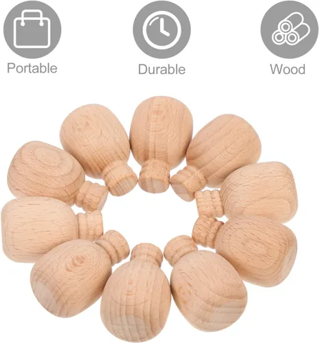 Miniatura 6 de MAGICLULU 10 piezas de madera de la clavija de las muñecas decorativas de madera de la clavija de las figuras para la pintura