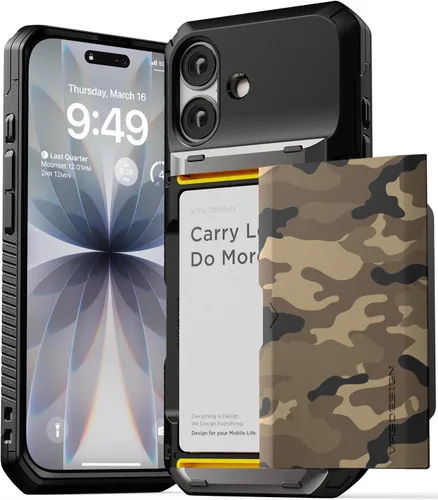Miniatura 21 de VRS DESIGN Damda Glide Pro - Funda para iPhone 13 Pro, resistente funda semiautomática [4 tarjetas] con soporte para ranura para tarjetas compatible