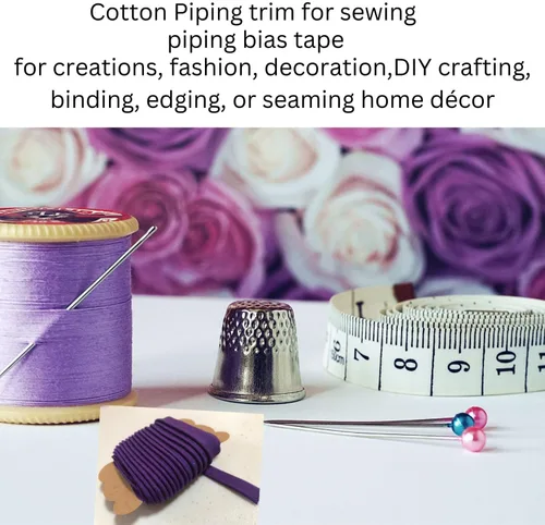 Miniatura 2 de Cinta al bies de 1/2 pulgada x 10 yardas, poliéster para costura, manualidades, cinta de encuadernación para dobladillo, costura, costura, Morado