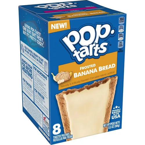 Miniatura 7 de Pop-Tarts - Tostadas, alimentos para el desayuno, bocadillos para niños, pan de plátano glaseado (96 Pop-Tarts)