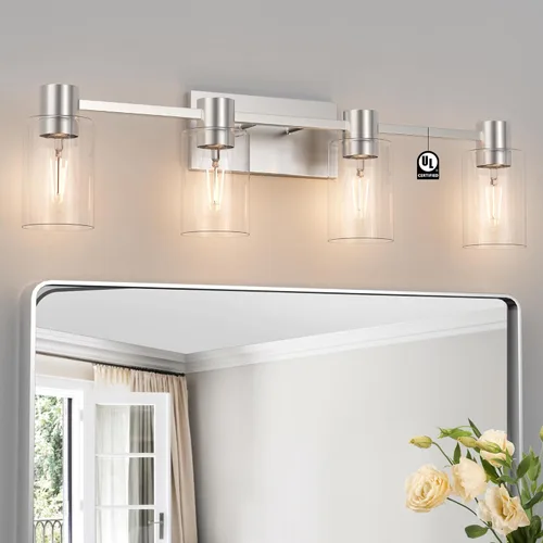 Miniatura 18 de Accesorios de iluminación de tocador modernos de 5 luces sobre espejo, accesorios de iluminación de baño en negro mate, luces de tocador, aplique