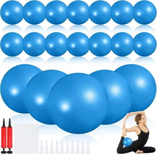 Miniatura 17 de Sotiff 20 pelotas pequeñas de ejercicio de pilates de 9 pulgadas, mini pelotas de barra de yoga para estabilidad, fitness, terapia física