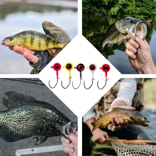 Miniatura 6 de Paquete de 40 Cabezas de Jig para Crappie, Jigs de Crappie Cabezas de Jig de Pesca Anzuelo Señuelo Cabezas de Jigs de Pesca para Pesca de Lubina