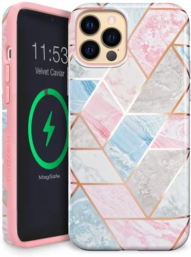 Miniatura 19 de VELVET CAVIAR Funda para iPhone 13 Pro Max, compatible con MagSafe, probada en caídas de 10 pies, con purpurina Galaxy Purpurina (Galaxy glitter)