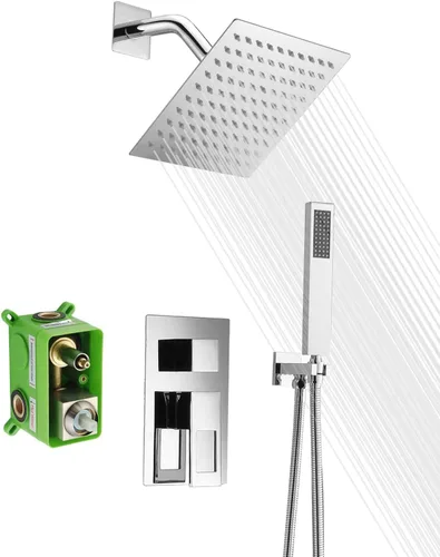 Grifo de ducha de pared S3218, Plateado Cromo