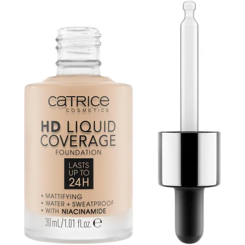 Miniatura 2 de Catrice Base de cobertura líquida HD 24H de duración, acabado mate, alta cobertura, fórmula impermeable con niacinamida Vegana y libre de 010