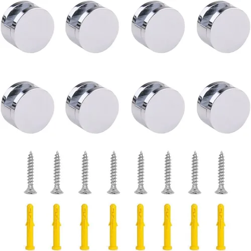 Miniatura 8 de 8 clips de montaje de espejo, clips de espejo, soportes de espejo de aluminio espacial para paredes, montaje fijo, 0.197-0.433 in de grosor