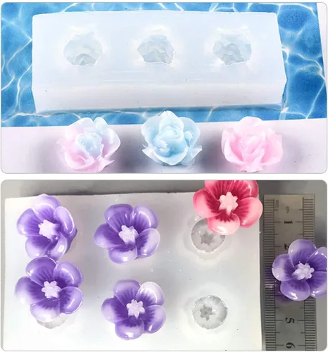 Miniatura 7 de 3 moldes de resina de flores, moldes de silicona rosa 3D, molde de fundición de epoxi, manualidades de cristal de bricolaje, collares, aretes
