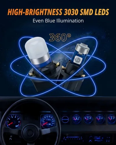 Miniatura 5 de WLJH Panel de Instrumentos Azul Brillante Conjunto de Medidores Velocímetro Tacómetro Bombilla Indicadora Kit Completo de Luces LED Paquete