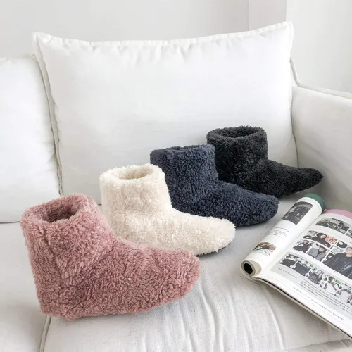 Miniatura 3 de mianshe Pantuflas tipo botín mullido para mujer y hombre con espuma viscoelástica